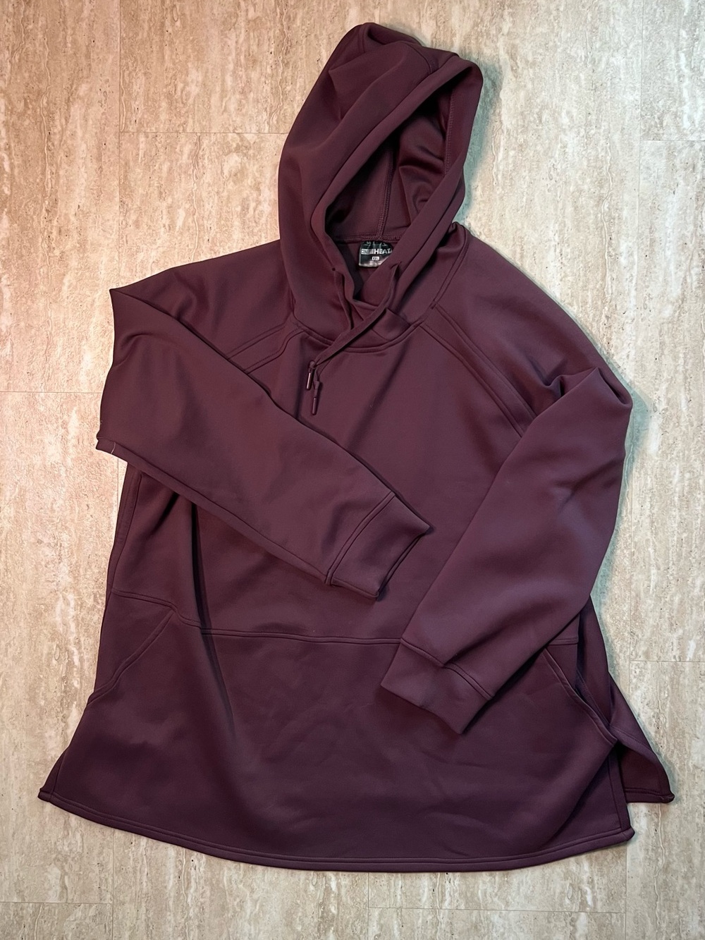 32 Degrees Men's Hooded Pullover in Deep Wine / Burgundy XXL